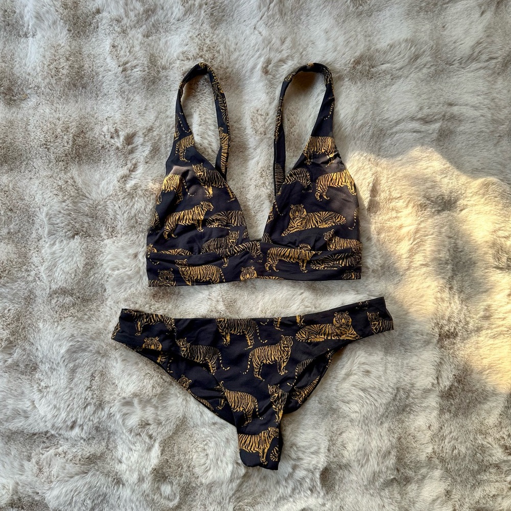 Boys + Arrows Frisky Tiger Print Bikini Set - Small - RARE